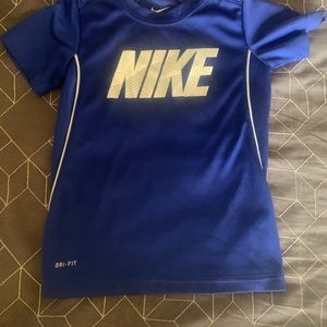 Blue toddler Nike dri fit tech shirt